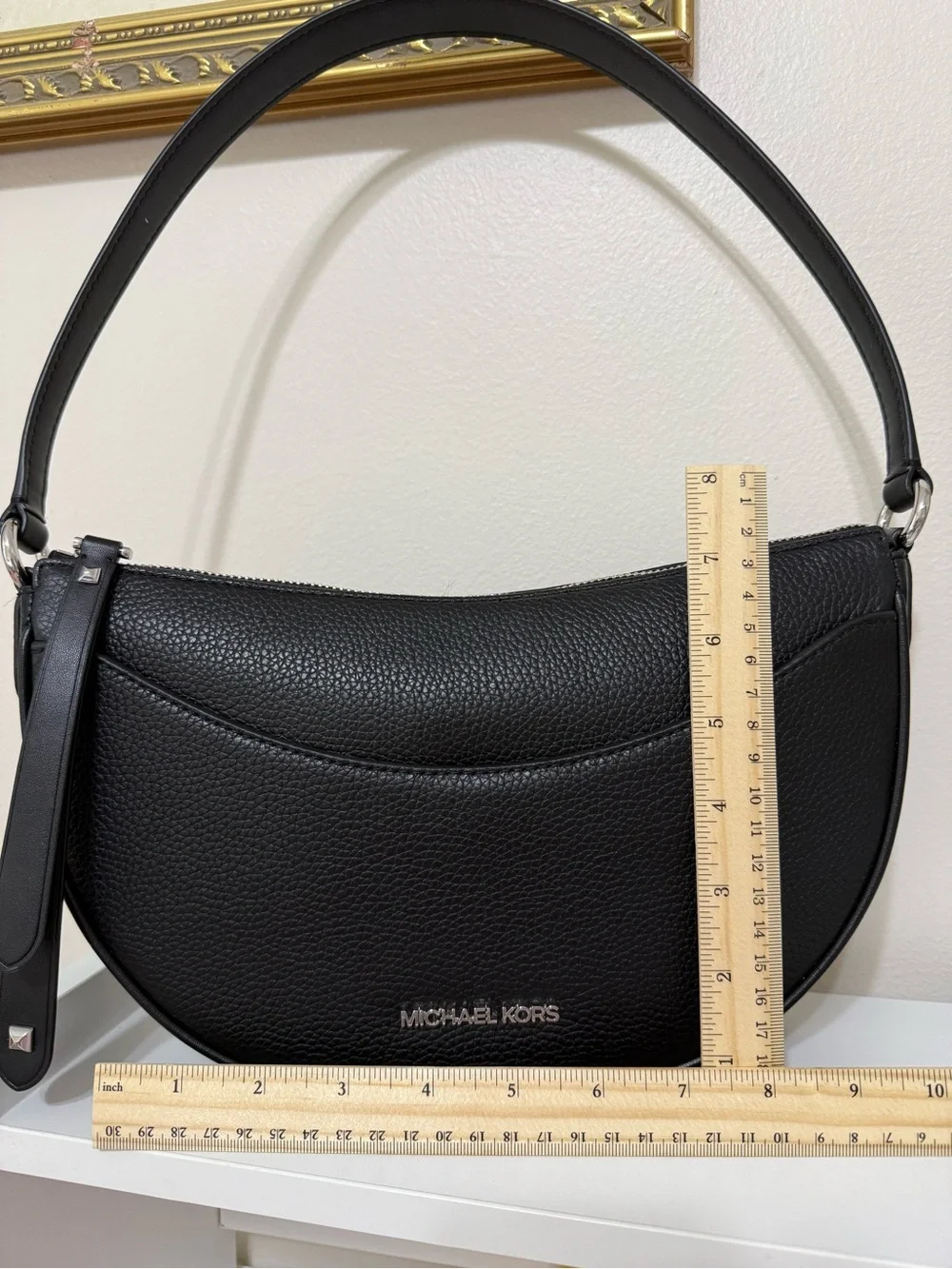 Michael Kors Dover Black Pebbled Leather Hobo Shoulder Bag